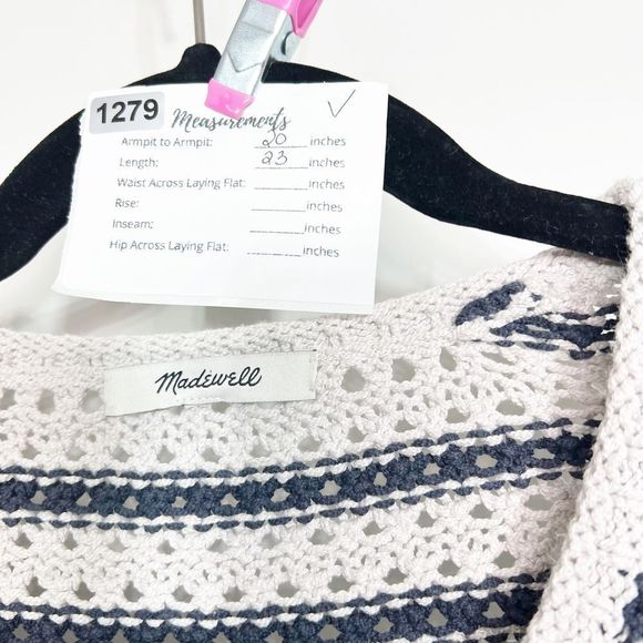 Madewell Sweater Striped Open Stitch Austen Pullover Womens Size Small - Picture 2 of 8